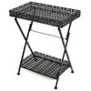 vidaXL Table | Black | Metal | 58x35x72 cm | Foldable | Tea Table | Rectangular