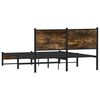 vidaXL Metal Bed Frame without Mattress Smoked Oak 140x190 cm