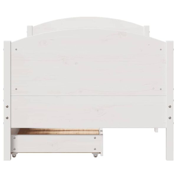vidaXL Bed Frame without Mattress White 90x200 cm Solid Wood Pine
