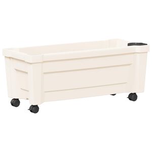 vidaXL Calypso Planter with Wheels White 79 x 35 x 33 cm PP