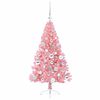 vidaXL Artificial Pre-lit Christmas Tree with 150 LEDs Pink 120 cm PVC