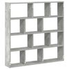 vidaXL Wall Cube Shelf 12 Compartments Concrete Grey Engineered Wood