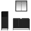 vidaXL Bathroom Furniture Set 3 pcs Black Oak Engineered Wood