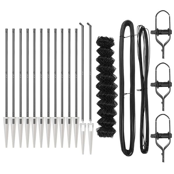 vidaXL Fence Post Grey 25 x 1.2 m (60 x 60 mm mesh) Steel and PVC