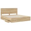 vidaXL Bed Frame with Drawer Sonoma Oak 180 x 200 cm Engineer Wood