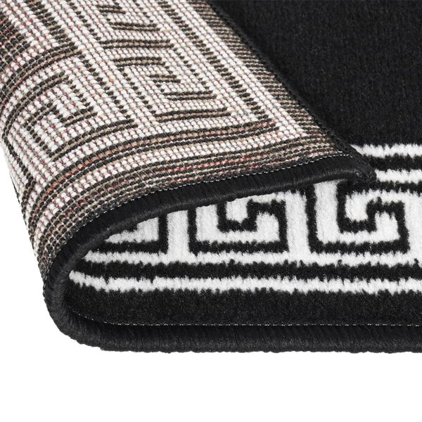 vidaXL Runner Rug BCF Black with Motif 100x400 cm