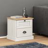vidaXL Bedside Cabinet VIGO White 42x35x42 cm Solid Wood Pine