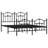 vidaXL Metal Bed Frame without Mattress with Footboard Black 150x200cm