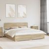 vidaXL Bed Frame with Drawer Sonoma Oak 200 x 200 cm Engineered Wood