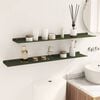 vidaXL Floating Shelf 2 pcs Olive Green 100 x 18 x 2.5 cm Steel
