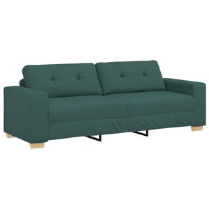 vidaXL 3-Seater Sofa Dark Green 220 cm Fabric