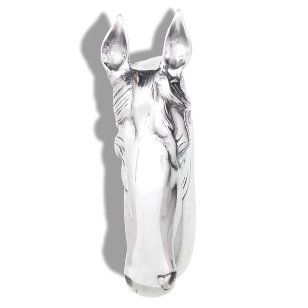 vidaXL Horse Head Decoration Wall-Mounted Aluminium Silver