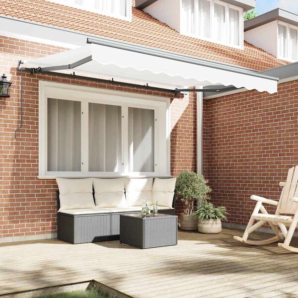 vidaXL Retractable Awning White 350 x 200 cm Fabric