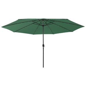 vidaXL Garden Parasol with LED Lights 400 cm Green