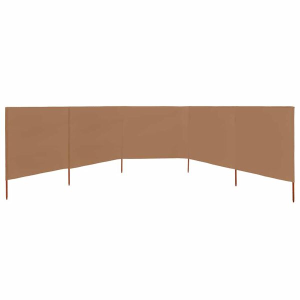 vidaXL 5-panel Wind Screen Fabric 600x160 cm Taupe