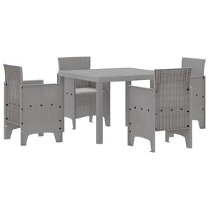 vidaXL Garden Dining Set 5 pcs Light Grey Polypropylene