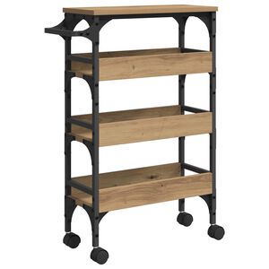 vidaXL Kitchen Trolley Artisan Oak 53 x 20 x 76 cm Engineered Wood