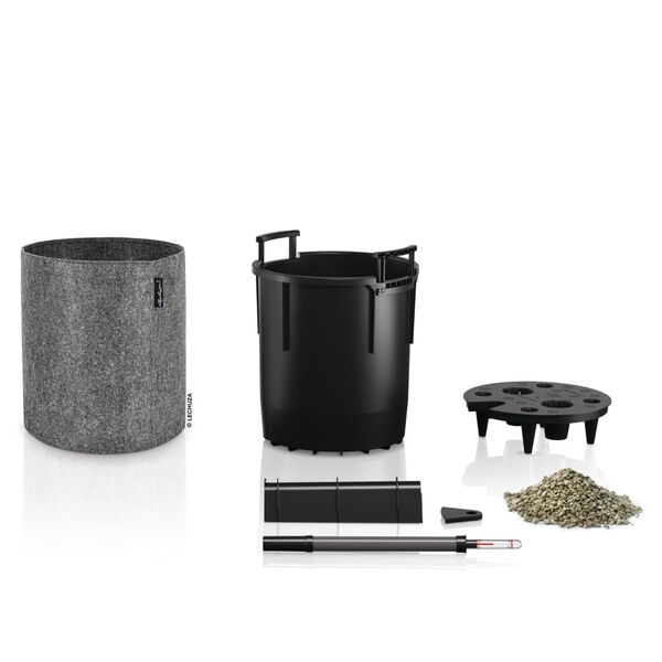 LECHUZA Planter TRENDCOVER 32 Felt ALL-IN-ONE Dark Grey
