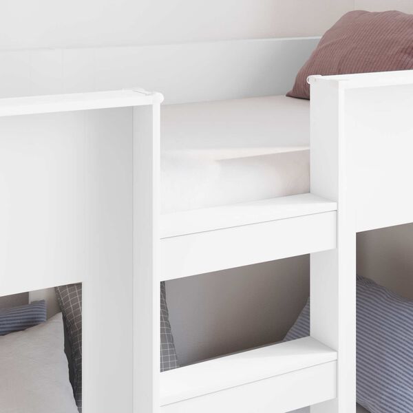 vidaXL Bunk Bed for Kids White 75 x 190 cm Engineered Wood