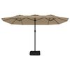 vidaXL Double-Head Garden Parasol with LEDs Taupe 449x265 cm