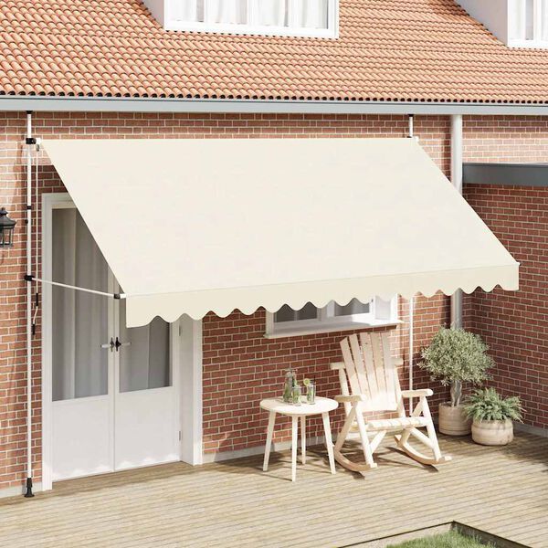 vidaXL Manual Retractable Awning 400 cm Cream