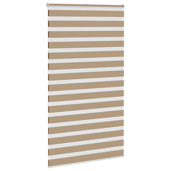 vidaXL Zebra Blind Sand Brown 135x200 cm Fabric Width 130.9 cm Polyester