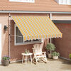 vidaXL Manual Retractable Awning 300 cm Yellow and Blue Stripes