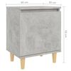vidaXL Bed Cabinet with Solid Wood Legs Concrete Grey 40x30x50 cm