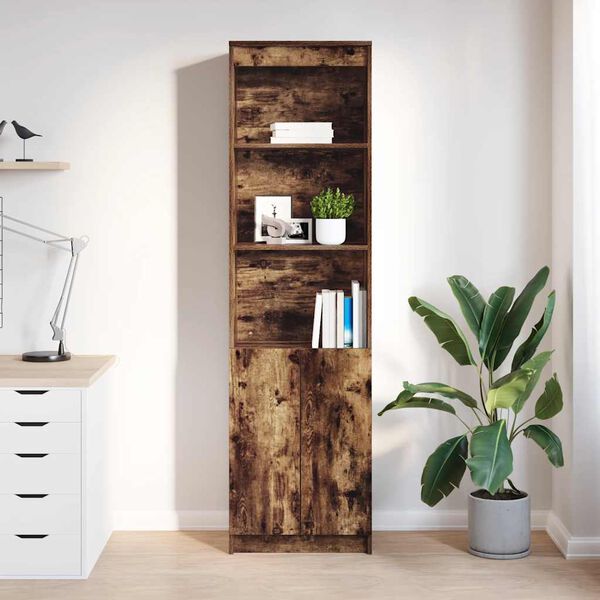 vidaXL Highboard Smoked Oak 50x35x180 cm Engineered Wood