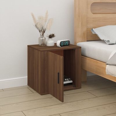 vidaXL Bedside Cabinet Brown Oak 50x39x47 cm