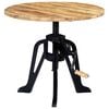 vidaXL Side Table | Brown, Black | Solid mango wood, Cast iron | 60 cm Diameter