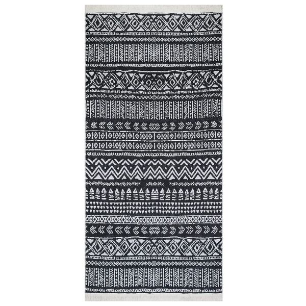 vidaXL Rug Black and White 80x150 cm Cotton