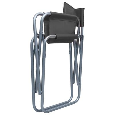 vidaXL Director's Chairs 2 pcs Steel Grey