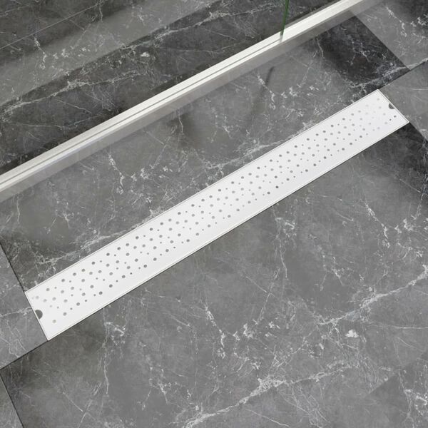 vidaXL Linear Shower Drain Bubble 930x140 mm Stainless Steel