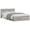 vidaXL Bed Frame with Headboard and LED Grey Sonoma 120x200 cm