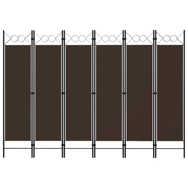 vidaXL 6-Panel Room Divider Brown 240x180 cm