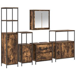 vidaXL Bathroom Furniture Set 5 pcs Brown Engineered wood