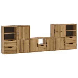vidaXL 5 Piece TV Units with Storage "ODDA" Solid Wood Pine