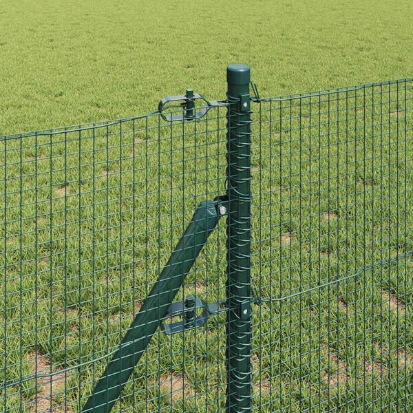 vidaXL Fence Post Green 100 x 0.4 m (16 x 16 mm mesh) Steel and PVC