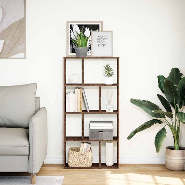 vidaXL Bookcase Brown Oak 60x20x120.5 cm Engineered Wood