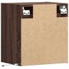 vidaXL Wall-mounted Bedside Cabinet with LED Lights Brown Oak