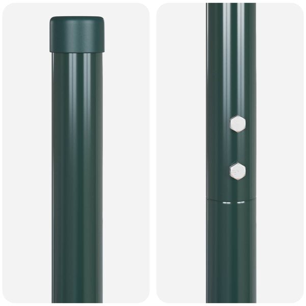 vidaXL Fence Post 12 pcs Green Powder-coated steel