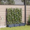 vidaXL Garden Planter 3 pcs Grey 120 x 40 x 126 cm Plastic