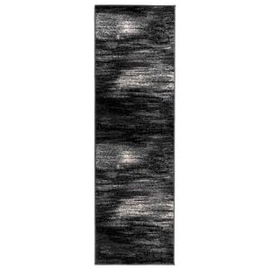 vidaXL Runner Rug FLORNES Woven Black Brushes 67 x 200 cm PP 7 mm
