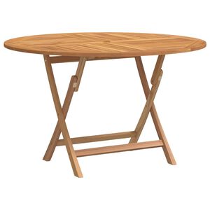 vidaXL Folding Garden Table &Oslash; 110x75 cm Solid Wood Teak