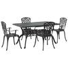 vidaXL Garden Dining Set 5 pcs Black Aluminium