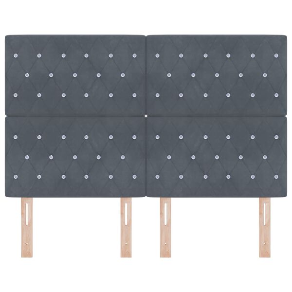 vidaXL Headboard with Headboard Dark Grey 144 cm Faux Leather