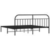 vidaXL Metal Bed Frame without Mattress with Headboard Black 200x200cm