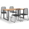 vidaXL 5 Piece Outdoor Dining Set Solid Acacia Wood and Poly Rattan