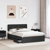 vidaXL Bed Frame with Headboard Black 160 x 200 cm Engineered Wood